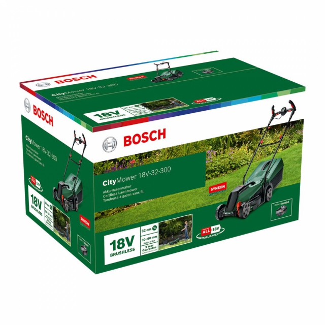 Акумуляторна газонокосарка BOSCH CityMower 18V-32-300 з акб і з/п (06008B9A07)